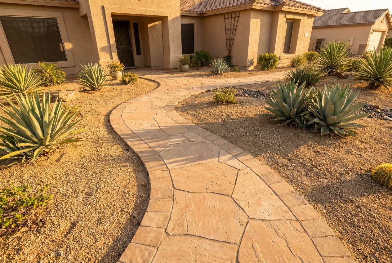 Travertine pavers & hardscape in Sun City West, AZ